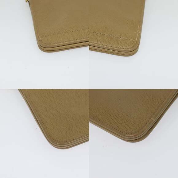 DIOR Chain Shoulder Bag Leather Beige Gold - Picture 10 of 12